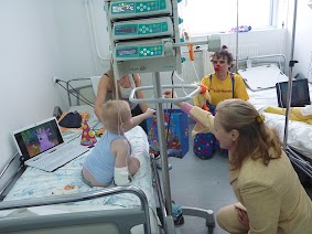 Clowns at the Raisa Maximovna Gorbachev Hospital